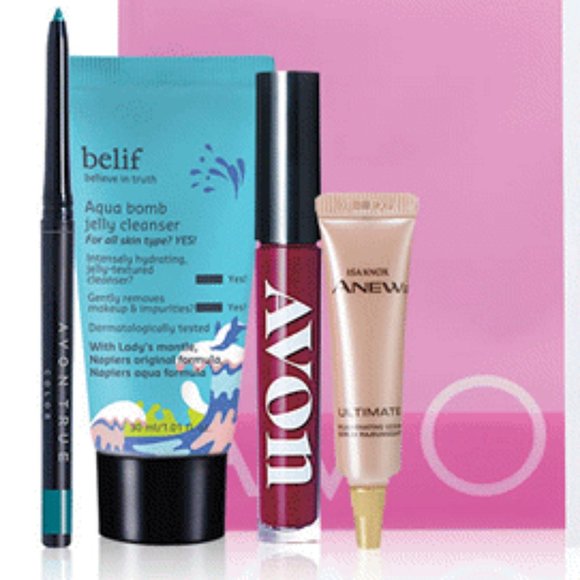 Set 4 Beauty Products + Pouch "Flaunt Your Face Set" - Picture 2 of 2